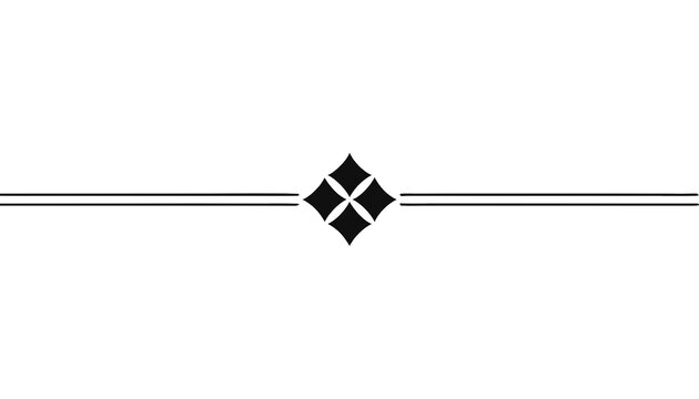 Elegant black divider line with diamond shape elements graphic resource ornament separation