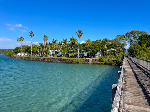 Brunswick Heads Footbridge over Simpsons Creek, New South Wales Australia