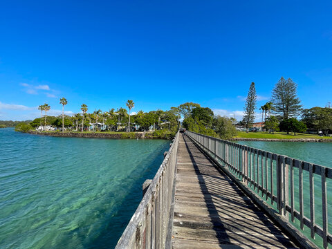 Brunswick Heads Footbridge over Simpsons Creek, New South Wales Australia