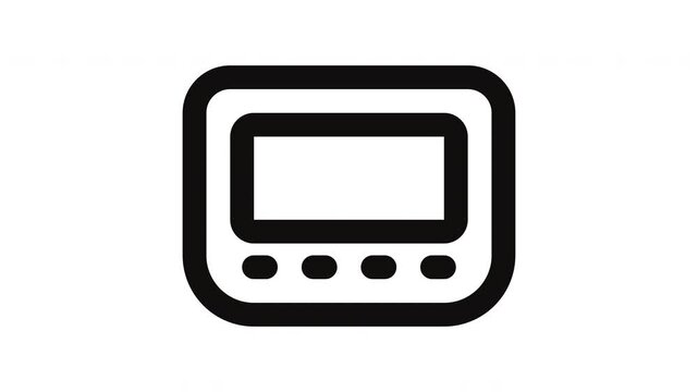 pager animated Line Icons Premium 4K, Modern Minimal Outline Motion Graphics Collection