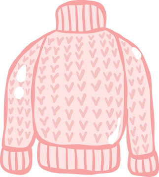 cute fall winter knitted sweater cardigan outfits vector cartoon illustration 