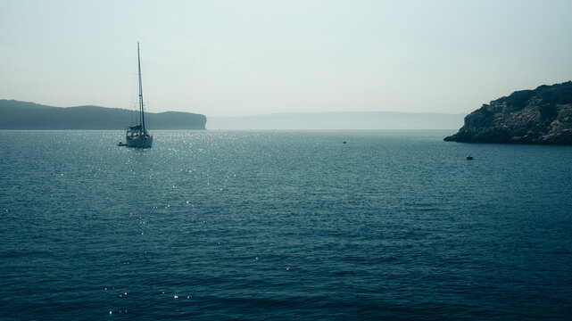 yacht in the warm seas of Sardinia 