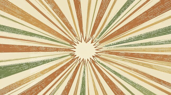 Vintage retro sunburst background with textured radial lines