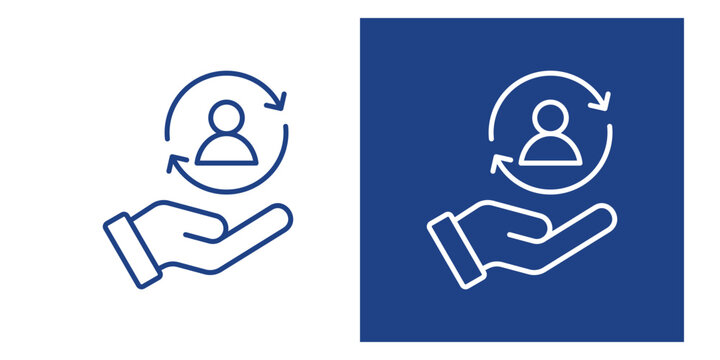 Customer Retention Blue And White Icon Style Collection