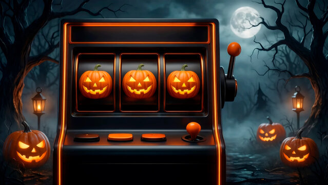 Halloween 3d casino slot machine with 777
