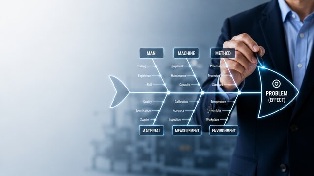 Visual Problem Solving Analysis Using Fishbone Diagram Technique by a Professor for Academic and Professional Insights on Systematic Methodology