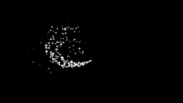 motion graphic effects, Shining glitter star twinkle sparkle trail, fairy dust wand glitter stars trail overlay. glitter line stars.  shining twinkle effect black screen. magic sparkles glitter.