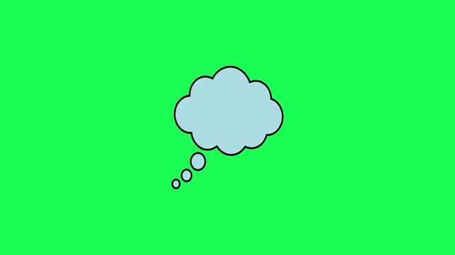 Simple thought bubble illustration on a bright green background