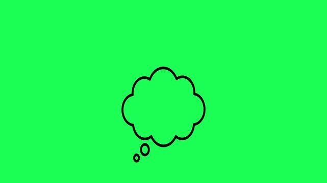 Simple thought bubble illustration on a bright green background