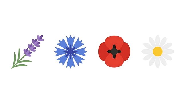 Colorful flower vector icons