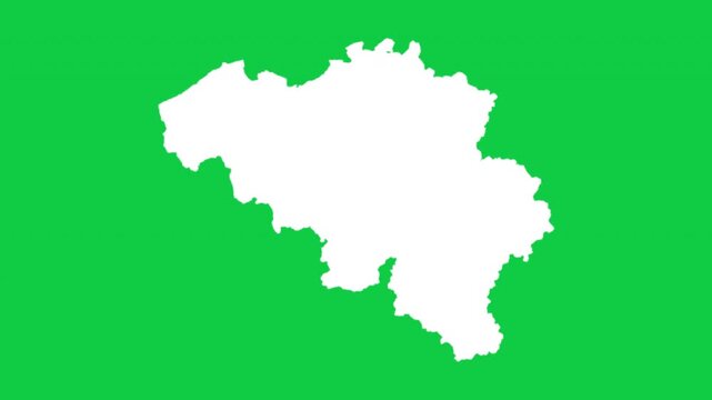 Belgium wiggle animation map loop green background