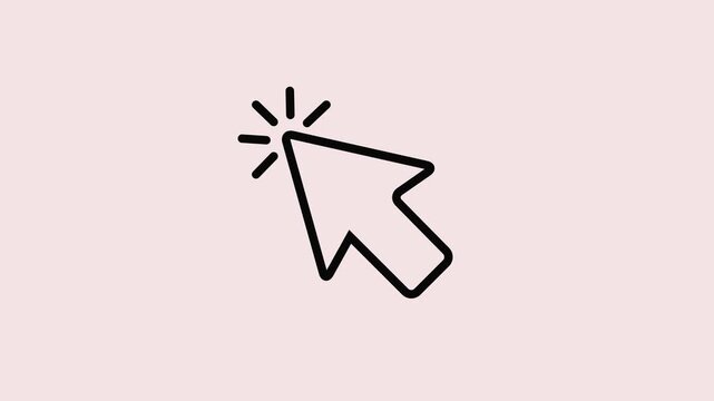 mouse arrow icon vector on white background. cursor icon. click icon. Mouse pointer cursor click press animation.