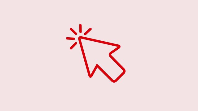 mouse arrow icon vector on white background. cursor icon. click icon. Mouse pointer cursor click press animation.