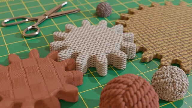 Crafting supplies laid out on a cutting mat for a DIY project