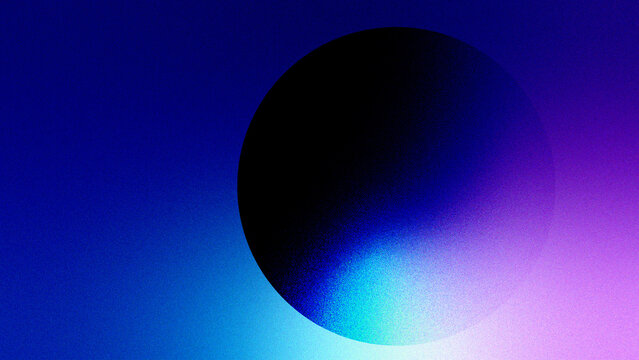 grain Blue Planet Sphere with Glowing Circles and Cosmic Light in Deep Space, Futuristic Earth and Eclipse Illustration with Atmospheric Glow and Astronomy Theme