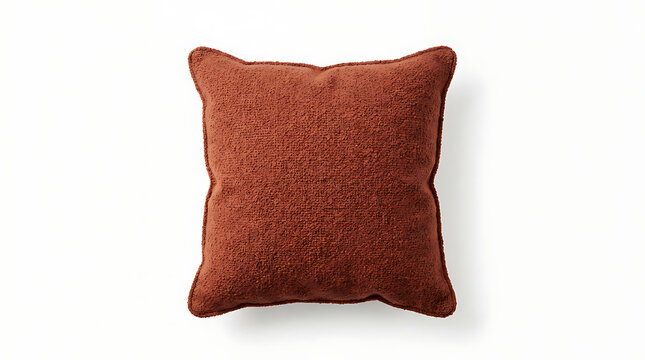 Textured orange throw pillow on white background cushion