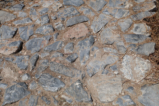 The stony old road leading from the town of Lindos to the Acropolis on the hill.