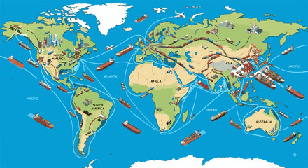 Fototapeta premium International Trade and Global Shipping Economy
