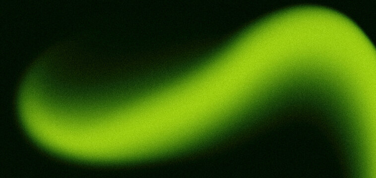 Vibrant Grainy Gradient Glowing Green Neon Wave Light Trail Curved Abstract Background Design Element for Banner Poster and Cover Design 