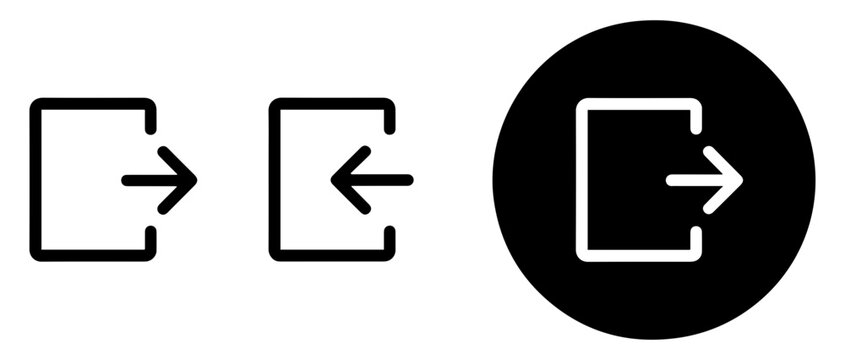 login logout icon set for user access