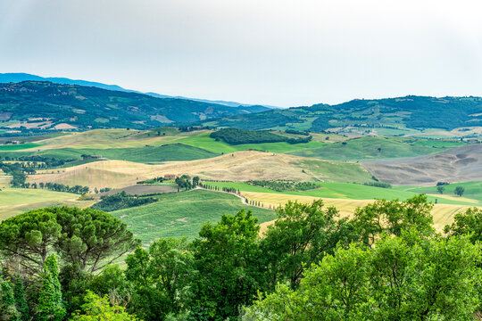 Die Landschaft des Val d&rsquo;Orcia , Provinz Siena in der Toskana, Italien