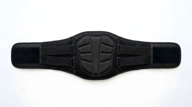 Black protective abdominal guard with padded shell