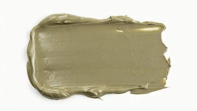 Smear of gold metallic cosmetic cream or skincare mask with make up beauty care cosmetic skincare metallic