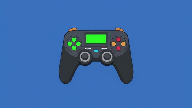 Game Controller Array with Green LED Display in Studio Lighting for Gaming Concepts