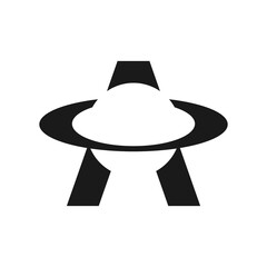 Saturn planet abstract logo letter A design illustration template © Macholicious