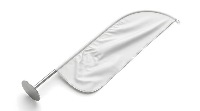 Blank white feather flag banner on stand for outdoor advertising