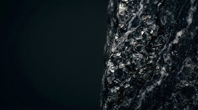 Natural dark stone texture showing rough volcanic rock surfaces with deep crystalline structures providing a rugged earth material finish for architectural projects that require heavy organic