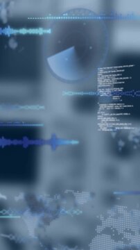 Animation of scientific data processing over screens
