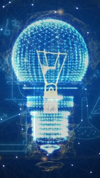 Animation of light bulbs and data processing
