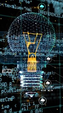 Animation of light bulb and data processing