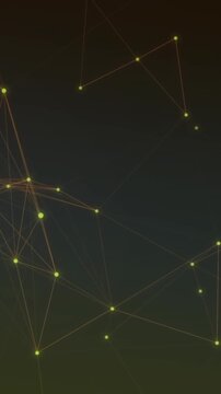 Animation of network of connections with glowing spots over grey background