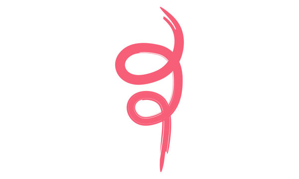 Pink Brush Stroke Spiral Loop Design