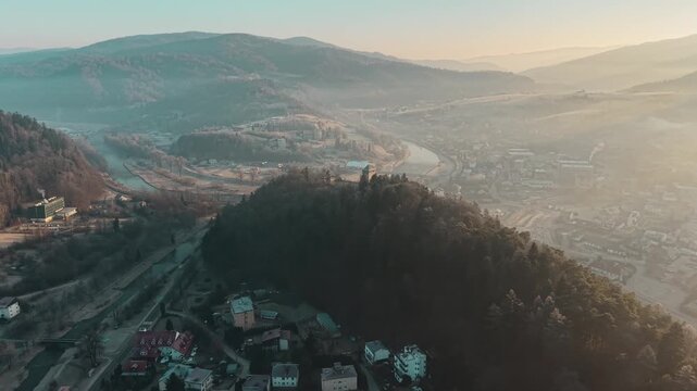 Stunning panoramic view of a fortified hill