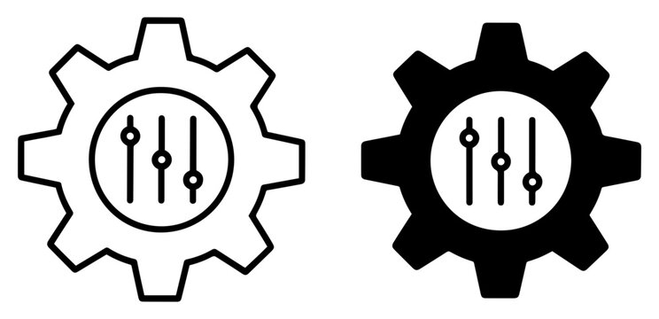 mass customization gear icon vector