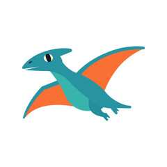Cute Pteranodon Flying Dinosaur Cartoon Character For Kids Design © ellyana