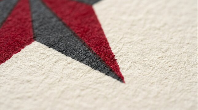 Close up of red and black star pattern on textured paper Christmas holiday design background