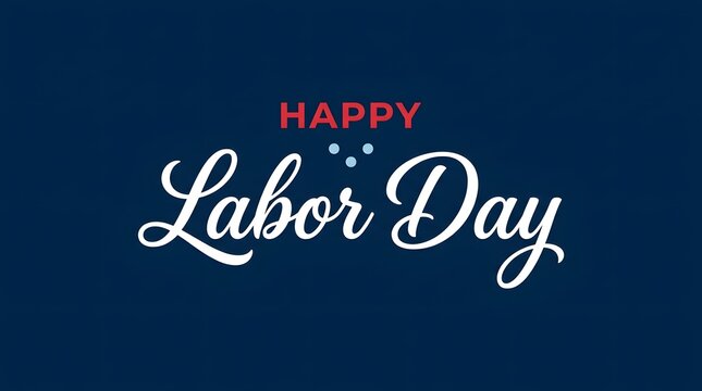 Happy labor day festive typography design with sparkling effects on a dark background