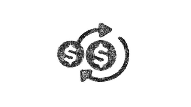 Sketch refund processed icon animation - smooth progressive reveal