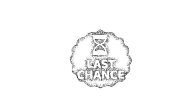 Sketch last chance badge icon animation - smooth progressive reveal