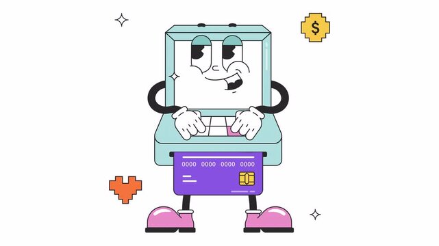 ATM Machine Retro Animation Alpha Channel