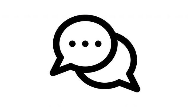 bubble chat animated Line Icons Premium 4K, Modern Minimal Outline Motion Graphics Collection