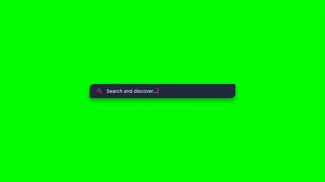 Internet browser search bar auto typing on green screen