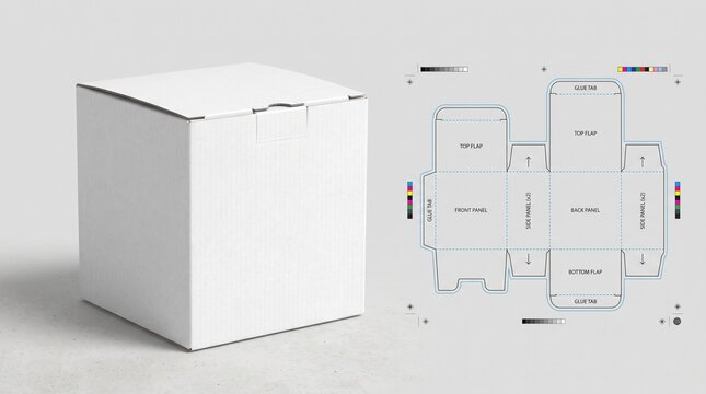 3D Rendered Transparent Plastic Box, Glass and Blank Label Isolated on White Background for Business, Office, Product Packaging and Modern Design Concepts