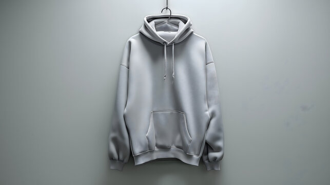 hoodie mockup hanging, soft fabric folds, studio lighting, minimal background