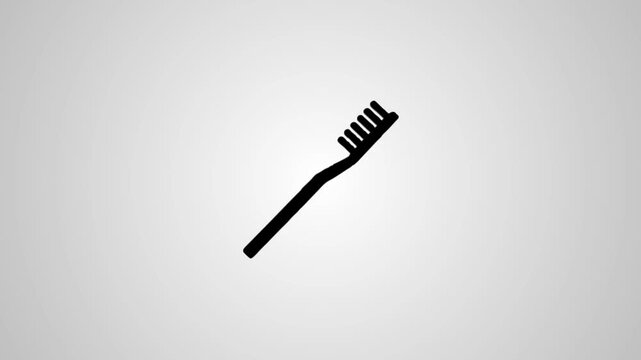Minimalist black toothbrush icon appearing on white background for health and dental care branding projects.