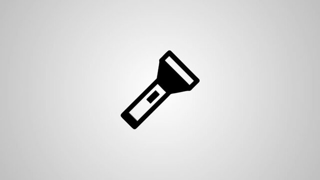 Flashlight icon animation glowing on white background for mobile app user interface design.